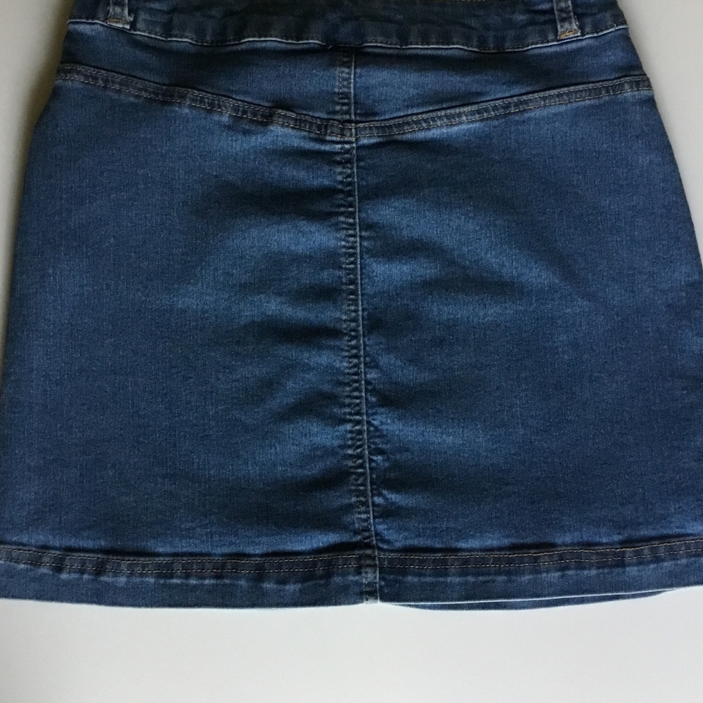 Copper Key Short Middle Seam Jean Skirt Large - Picture 2 of 2